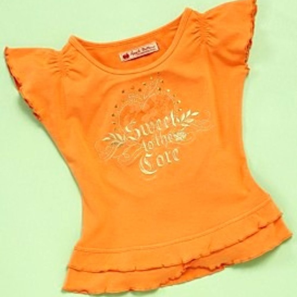 Apple Bottoms Toddler Girls Orange Ruffle Top